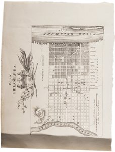 Karta över Philadelphia, från en atlas över Förenta staterna, 1824